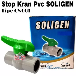 STOP KRAN CN001 3/4 INCH SOLIGEN PVC BAGUS - STOP KRAN PLASTIK - BALLVALVE PVC MURAH - BALLVALVE SOLIGEN
