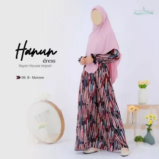 NAIMA - HANUN DRESS BY NAIMA / GAMIS RAYON MOTIF / GAMIS RUMAHAN