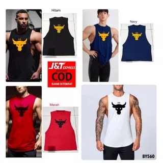 { BISA COD } Singlet Fitnes Pria Low Cut Bulls KEPALA Banteng