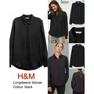 Kemeja Wanita HnM Black | Kemeja Hitam H&M  Kemeja Kerja Wanita Original Branded