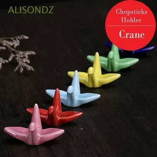 ALISONDZ Paper crane Chopsticks Spoon Rack Porcelain Tableware Chopsticks Holder Rest Cute Home Decoration Kitchen Tools Ceramic Fork Rack Chopsticks Stand/Multicolor