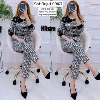 Set Rajut Motif Dior (Baju+Celana) Knit Set Import 99871