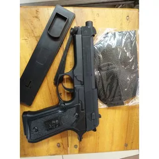 KOREK API MODEL PISTOL BARETTA ASLI - BAGUS - MURAH BERETTA HITAM DOFF HAND GUN AIR SOFT GUN