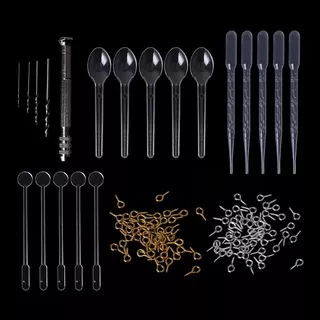 SIY  1 Set Epoxy Resin Kit DIY Jewelry Making Tools Drill Pins Silver Gold Necklace Pendant Dropper Spoon Mix Stick Accessories Casting Tool