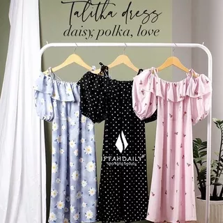 [ BEST SELLER ] IFFAH DAILY WEAR - Talitha Dress Sleep Wear Baju Tidur Daster Cantik Anggun Motif Busui Bumil Friendly COD Bandung Baju Haram IffahDailyWear