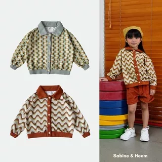 SABINE AND HEEM - Looji Button Pattern Collar - Cardigan Anak