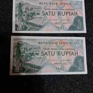 Uang kertas 1 Rupiah tahun 1961 sandang pangan