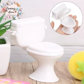Miniatur Kloset - Miniatur Toilet Duduk - Aksesoris Rumah Boneka - Miniatur Peralatan Kamar Mandi