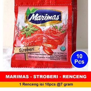 MARIMAS STROBERI 1Renceng 10Sachet @7gr - MARIMAS STROBERI RENCENG