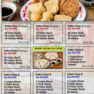 Pempek Nony 168 Palembang paket A isi 70pc (4kg)