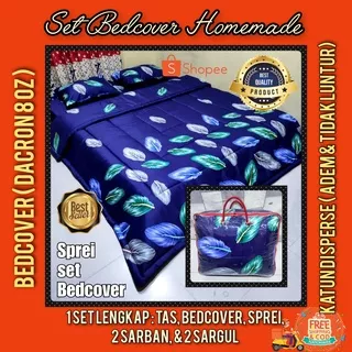 OLIVE [BEDCOVER 1 SET SPREI UK 160x200 UK 180x200 ] Bedcover Set Homemade Minimalise Termurah Motif Bunga Love Flowers - Single Queen King Size Set Bedcover/Betcover/Badcover