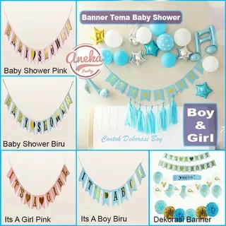 Banner baby shower / banner its a boy or girl / Banner ucapan tema baby shower / baner its boy