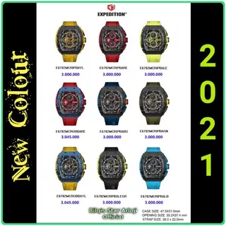 Jam Tangan Expedition Kotak Terbaru E6782 Tali Karet Original 2021