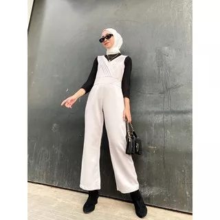 ALIQA JUMPSUIT / OVERALL CELANA SCUBA WANITA KOREA