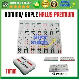 Domino Batu Gaplek Gaple Dam Tipis Premium 11mm Import Kartu Domino - Biru
