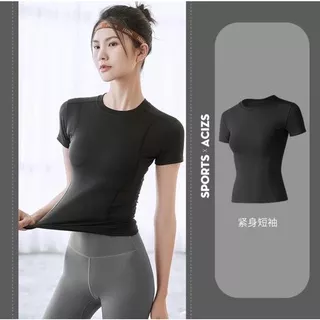 Preloved Kaos T-shirt Baju Wanita Lengan Pendek untuk olahraga gym / yoga / lari / senam