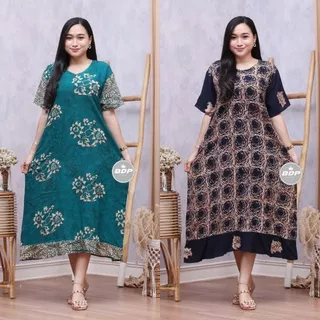 Terbaru | Daster Maura Batik Cap Rayon Premium Busui Resleting depan - Daster Wanita Lengan Pendek Kekinian - Baju Tidur Daster