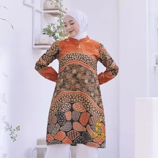Batik Prabuseno - Nita  Tunik Batik Wanita  Lengan Panjang