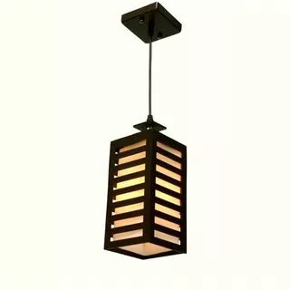 Lampu hias gantung resto cafe plavon teras minimalis bahan kayu kaca decoration lamp product import