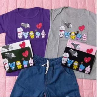 BAJU KAOS LENGAN PANJANG BTS 21 LINE KOREA CEWEK