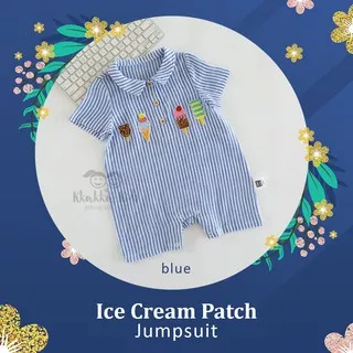 Ice Cream Patch Jumpsuit / Jumpsuit Bayi Korea / Jumper Bayi / Baju Bayi