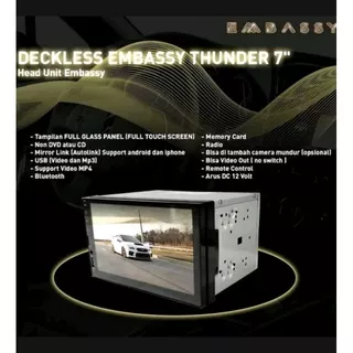 TV Mobil Double Din Embassy Thunder MirrorLink Android 7 Inch