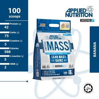 Applied Nutrition Lean Mass Gainer Critical Mass Penambah Berat Badan & Otot Susu Tinggi Kalori 6kg