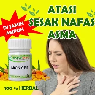 Obat Sesak Nafas Ampuh asma kronis herbal batuk pilek menahun kronis serta TBC radang paru brnchitis isi 40 kapsul BRON C FIT