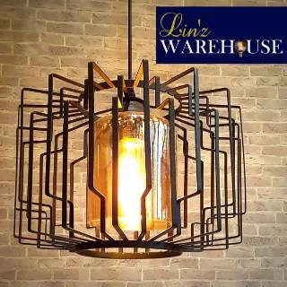 Lampu gantung cafe resto SQUARE IRON CAGE pendant light