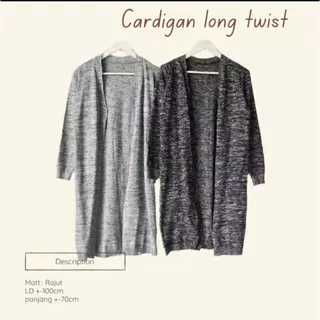 Long cardigan rajut wanita TUMBRL / Long twist cardi / Long cardi ringgo twist / Long cardigan twist