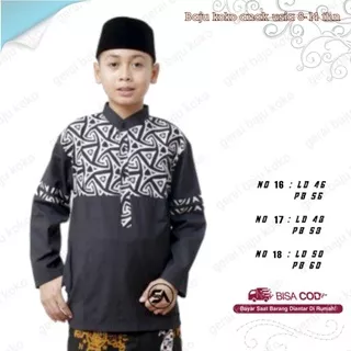 Baju koko anak terbaru koko anak kombinasi batik baju koko anak usia 8-14 tahun koko anak berkualitas baju koko santri seragam pondok BISA COD