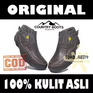 Sepatu Slip On Slop Selop Formal Kerja Pria Kulit Asli Reborn Country Gazen Semi Boots ORIGINAL