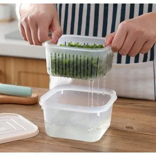 Kotak Penyimpanan Buah Sayuran Segar Bahan Plastik Untuk Kulkas Dapur