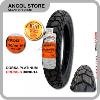 Ban CORSA 90/90-14 CROSS S Platinum Ban Luar Motor Matic Tubeless Type