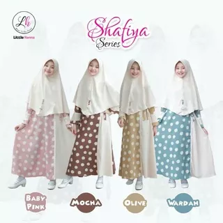 4-14th set gamis shafiyya by little hana /gamis anak perempuan couple/gamis anak remaja/set gamis hijab anak remaja/set gamis shafiya
