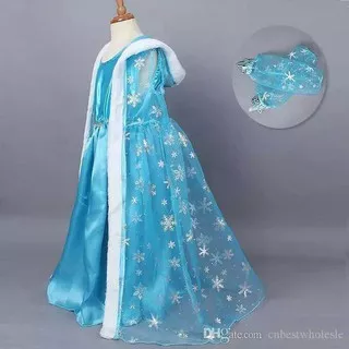 Kostum Adat Anak Ujung Pandang Cute 35WTL Baju Dress Gaun Kostum Princess Elsa Frozen Jubah