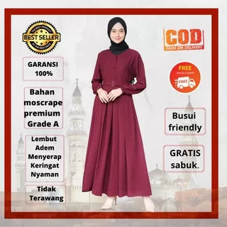 Gamis Dress Wanita Cantik Perempuan Remaja Dewasa Syari Terbaru 2022 Dres Pesta Kondangan Muslimah Baju Lebaran Syari Polos Simple Elegan Terlaris Busana Muslim Maxi Cewek Kekinian Warna Hitam Lilak Lilac Bahan Moscrepe Adem Busui Friendly Modern