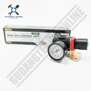 MOLLAR Mini Air Control Unit 1/4 - Filter Air Kompresor Udara Regulator Pengatur Tekanan 0.25inch