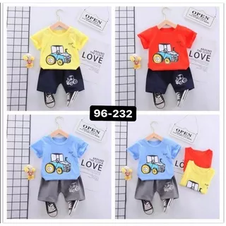 (COD) ART. 96-232 SETELAN KAOS ANAK LAKI LAKI IMPORT MOTIF TRUCK UK. S-XL