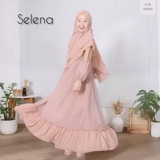 Baju Gamis Anak Perempuan Usian 10 12 Tahun Selena Kids Gamis Tiledot Anak Perempuan 2022 Pakaian Muslim Anak Cewew Gamis Syar`i anak Tanggung Kekinian