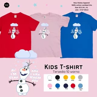 Kaos Anak 3-12 Tahun sablon OLAF Kids Unisex T-shirt