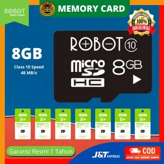 Micro SD ROBOT Ori 8 GB Memory Card Kartu Memori HP Packing 100% Original Garansi Resmi 1 Tahun