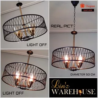 Lampu gantung MODERN INDUSTRIAL IRON CAGE 4 ARMS pendant light