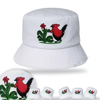 Cod Topi bucket hat kupluk mangkok bakso mie ayam jago / Bucket Motif Ayam