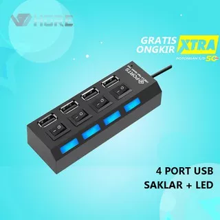 Usb hub / port usb / usb hub 4 port + led dan saklar