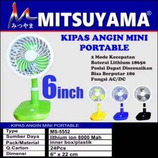 kipas angin portable emergency mitsuyama ms 5552