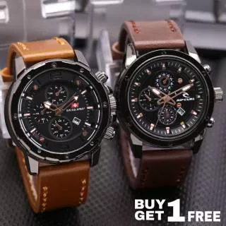 Buy1get1/jam tangan pria tali kulit ripcurl/S-A chrono variasi