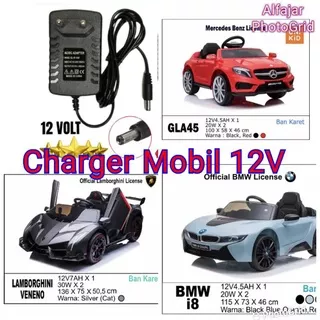 Grosir Adaptor Charger Mobil motor Anak Accu 12V7Ah Aki 12V 4.5Ah Exotic BmW PMB Volta PLIKO