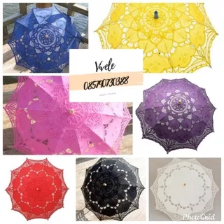 Payung parasol Renda wedding Payung lace Parasol Payung Kain