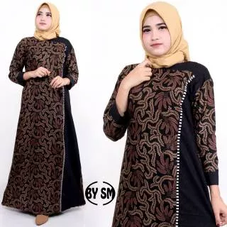 GAMIS JUMBO DAN STANDART||Gamis Batik Pekalongan Maxi katun Mix embos motif slimpir GAMIS BATIK JUMBO